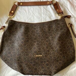 Calvin Klein Brown Monogram Shoulder Bag
